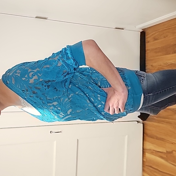 Eyelash Couture Large Top Turquoise Over Top - Picture 3 of 8